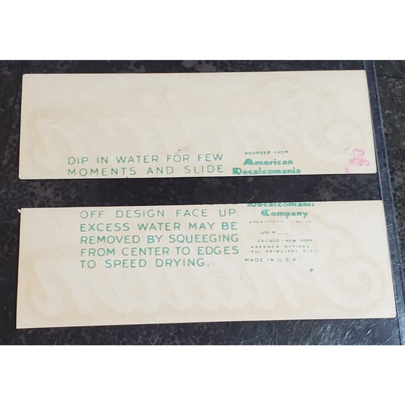 ULTRA RARE 2X ORIGINAL NOS VINTAGE INDIAN MOTORCYCLE GOLD SCRIPT TANK DECALS - Picture 2 of 5